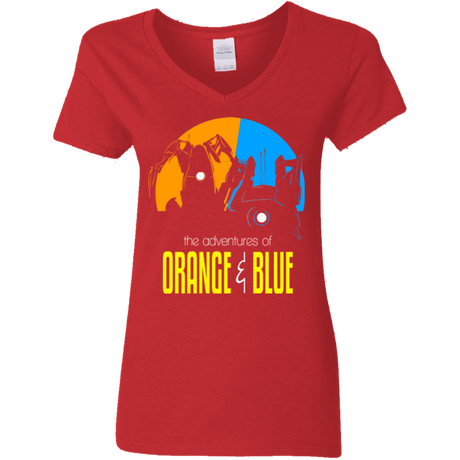 T-Shirts Red / S Adventure Orange and Blue Women's V-Neck T-Shirt