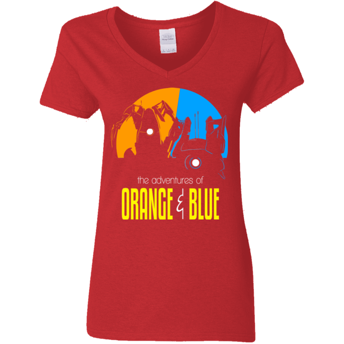 T-Shirts Red / S Adventure Orange and Blue Women's V-Neck T-Shirt