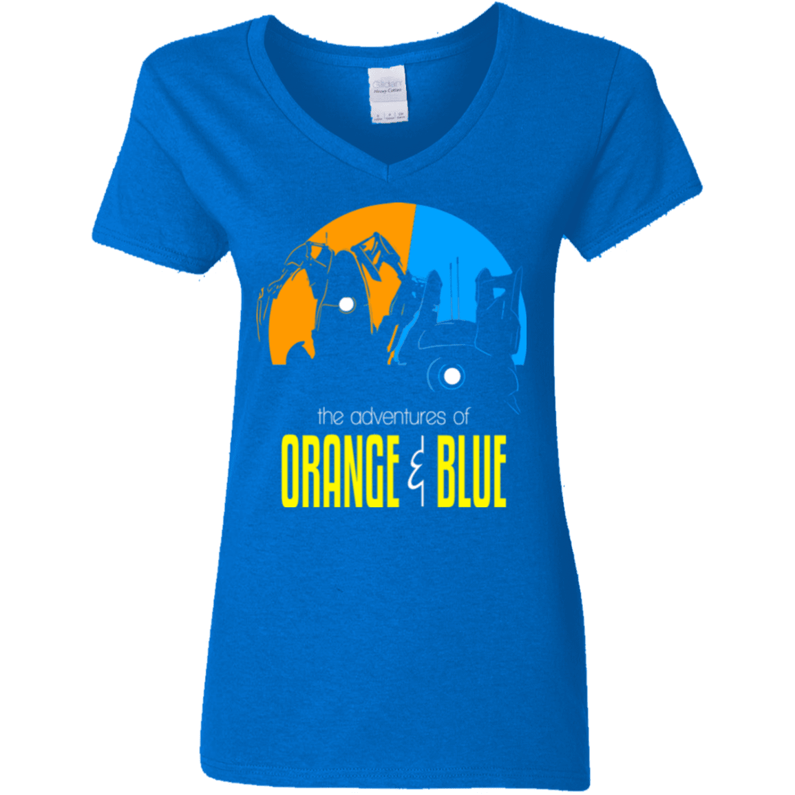 T-Shirts Royal / S Adventure Orange and Blue Women's V-Neck T-Shirt