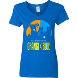 T-Shirts Royal / S Adventure Orange and Blue Women's V-Neck T-Shirt