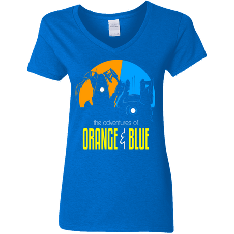 T-Shirts Royal / S Adventure Orange and Blue Women's V-Neck T-Shirt