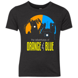 T-Shirts Vintage Black / YXS Adventure Orange and Blue Youth Triblend T-Shirt