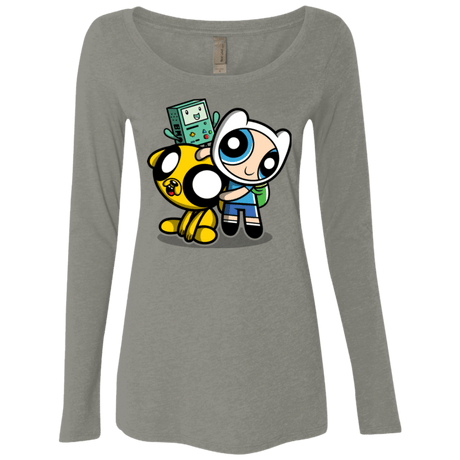 T-Shirts Venetian Grey / Small Adventure Puff Buds Women's Triblend Long Sleeve Shirt