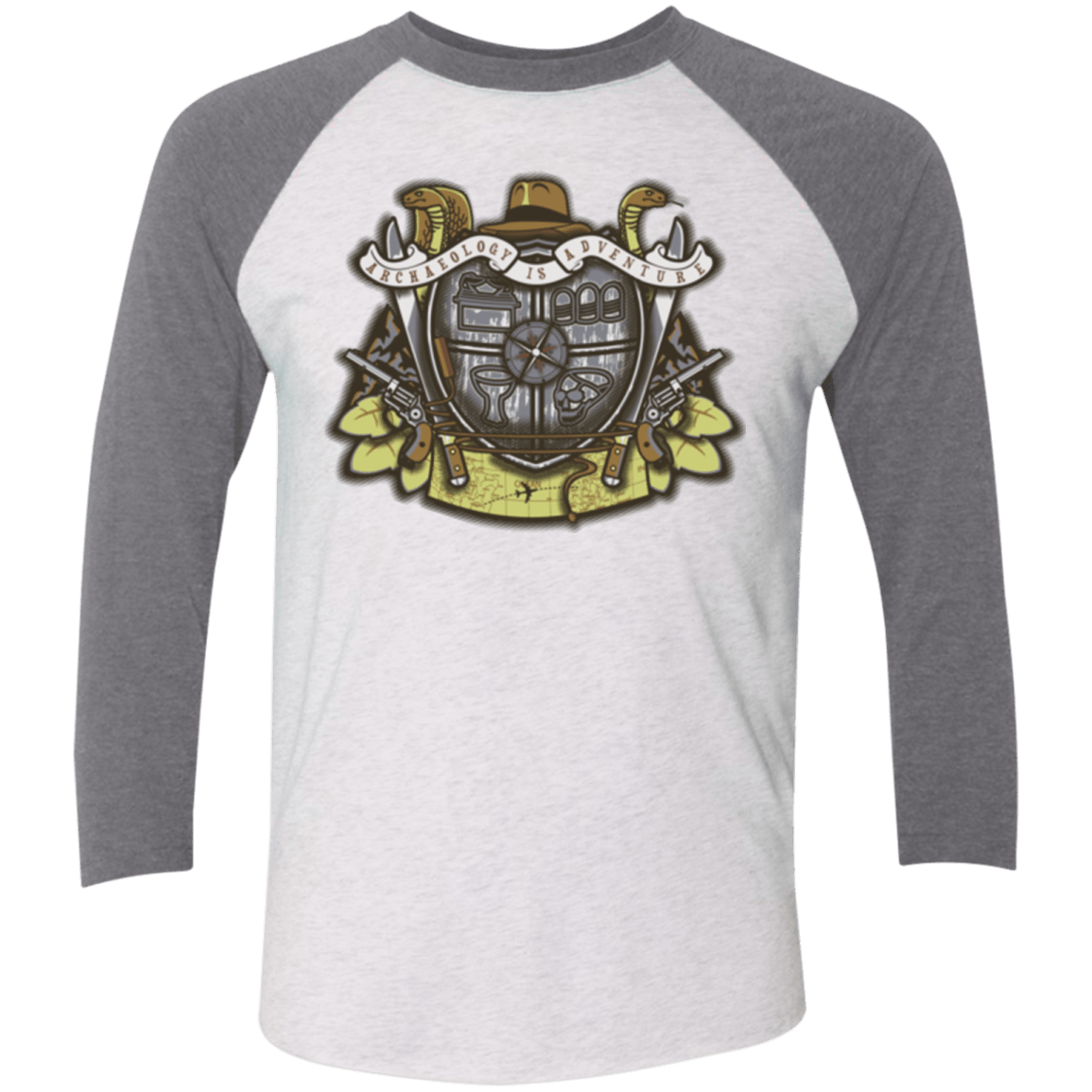 T-Shirts Heather White/Premium Heather / X-Small Adventurer's Crest Triblend 3/4 Sleeve