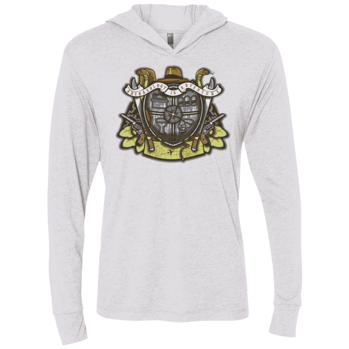 T-Shirts Heather White / X-Small Adventurer's Crest Triblend Long Sleeve Hoodie Tee