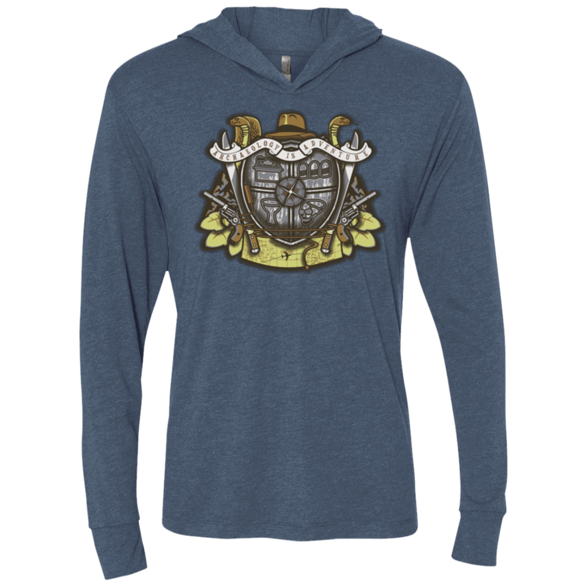 T-Shirts Indigo / X-Small Adventurer's Crest Triblend Long Sleeve Hoodie Tee