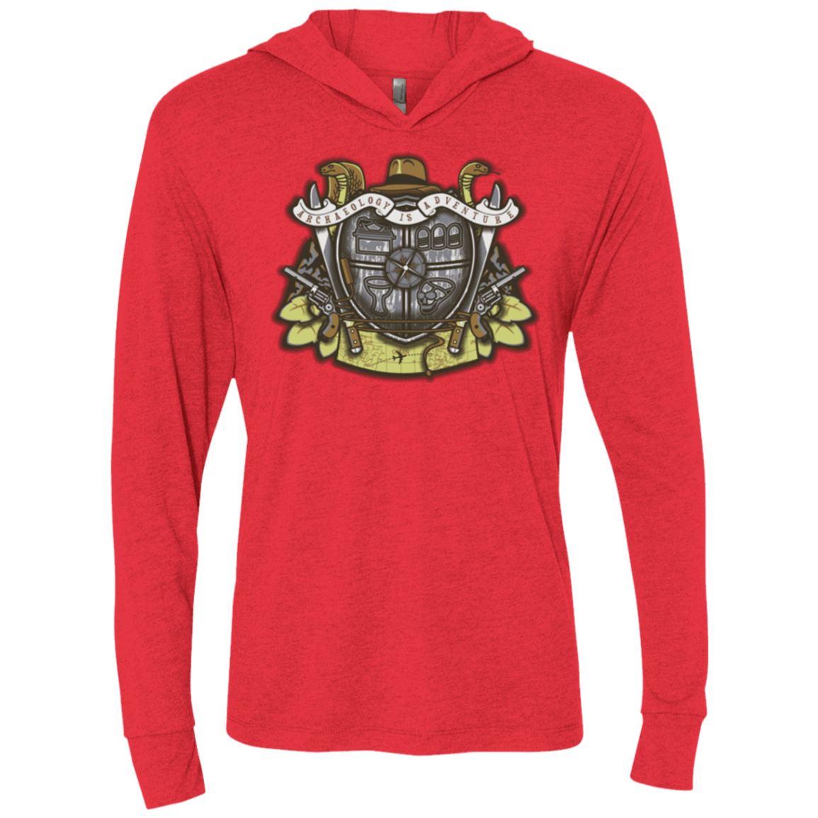 T-Shirts Vintage Red / X-Small Adventurer's Crest Triblend Long Sleeve Hoodie Tee