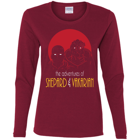 T-Shirts Cardinal / S Adventures of Broshep & Vakarian Women's Long Sleeve T-Shirt