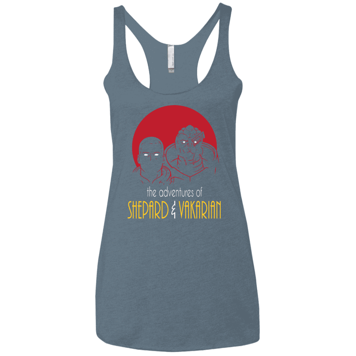 T-Shirts Indigo / X-Small Adventures of Broshep & Vakarian Women's Triblend Racerback Tank