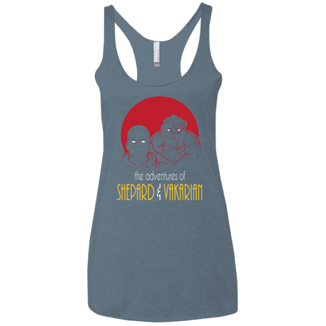 T-Shirts Indigo / X-Small Adventures of Broshep & Vakarian Women's Triblend Racerback Tank