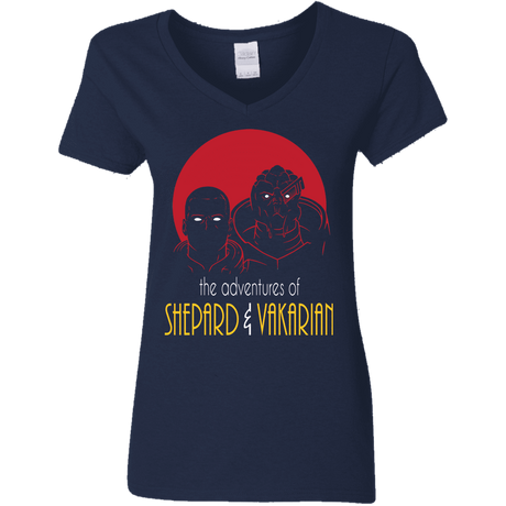 T-Shirts Navy / S Adventures of Broshep & Vakarian Women's V-Neck T-Shirt