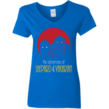 T-Shirts Royal / S Adventures of Broshep & Vakarian Women's V-Neck T-Shirt