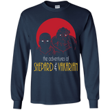 T-Shirts Navy / YS Adventures of Broshep & Vakarian Youth Long Sleeve T-Shirt