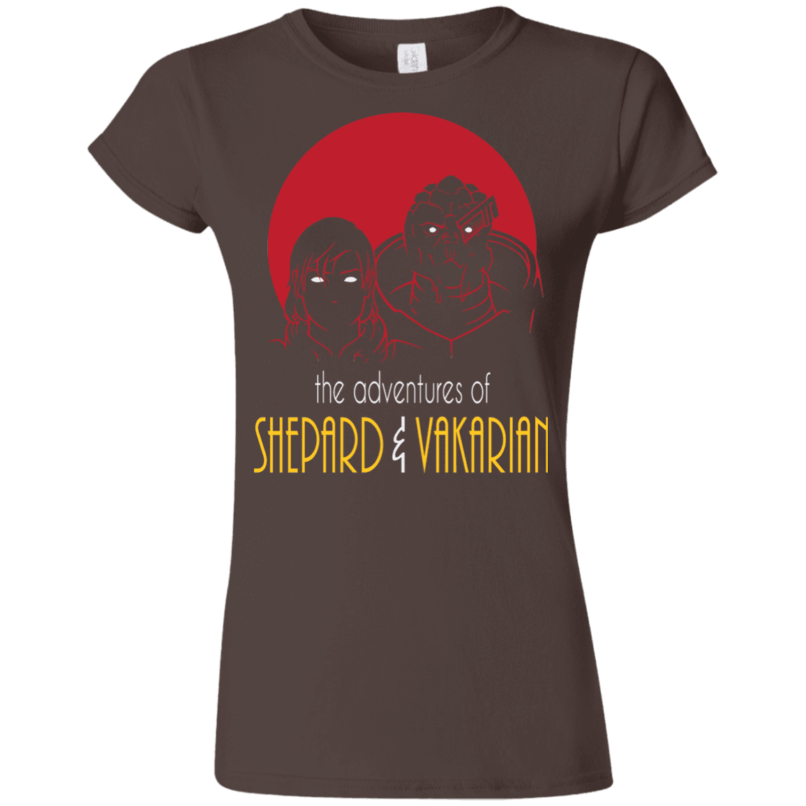 T-Shirts Dark Chocolate / S Adventures of Femshep & Vakarian Junior Slimmer-Fit T-Shirt