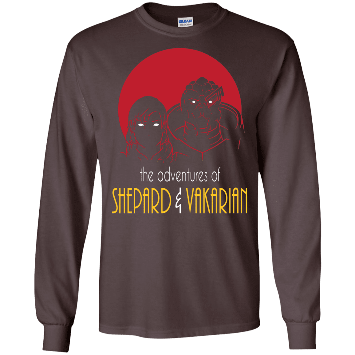 T-Shirts Dark Chocolate / S Adventures of Femshep & Vakarian Men's Long Sleeve T-Shirt