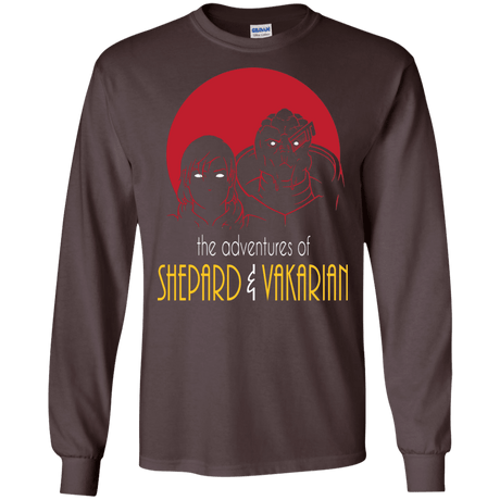 T-Shirts Dark Chocolate / S Adventures of Femshep & Vakarian Men's Long Sleeve T-Shirt