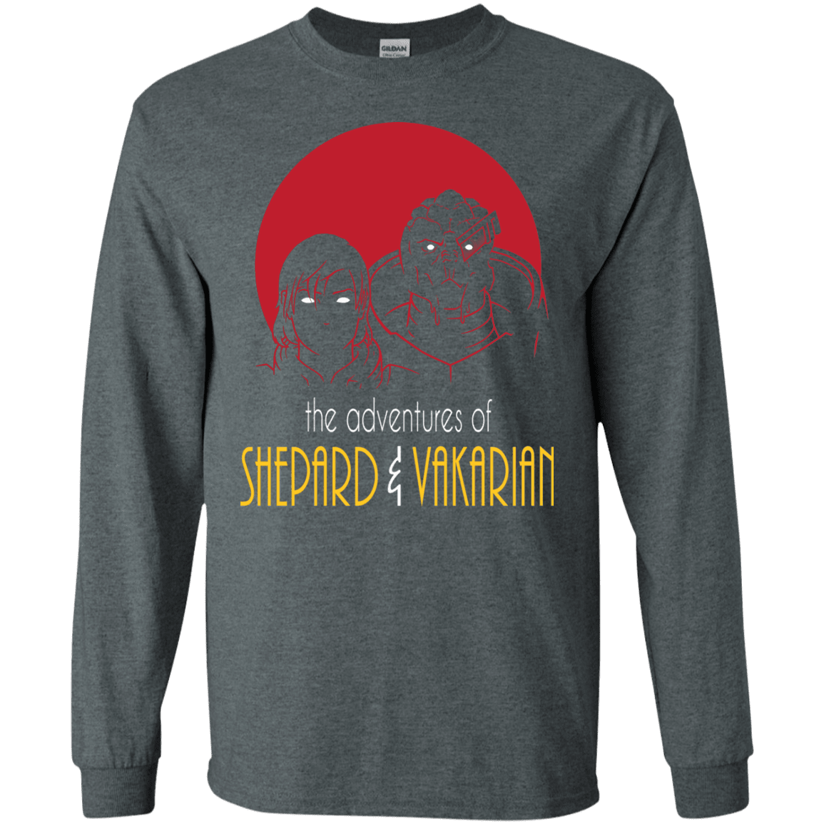 T-Shirts Dark Heather / S Adventures of Femshep & Vakarian Men's Long Sleeve T-Shirt