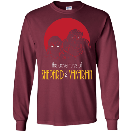 T-Shirts Maroon / S Adventures of Femshep & Vakarian Men's Long Sleeve T-Shirt