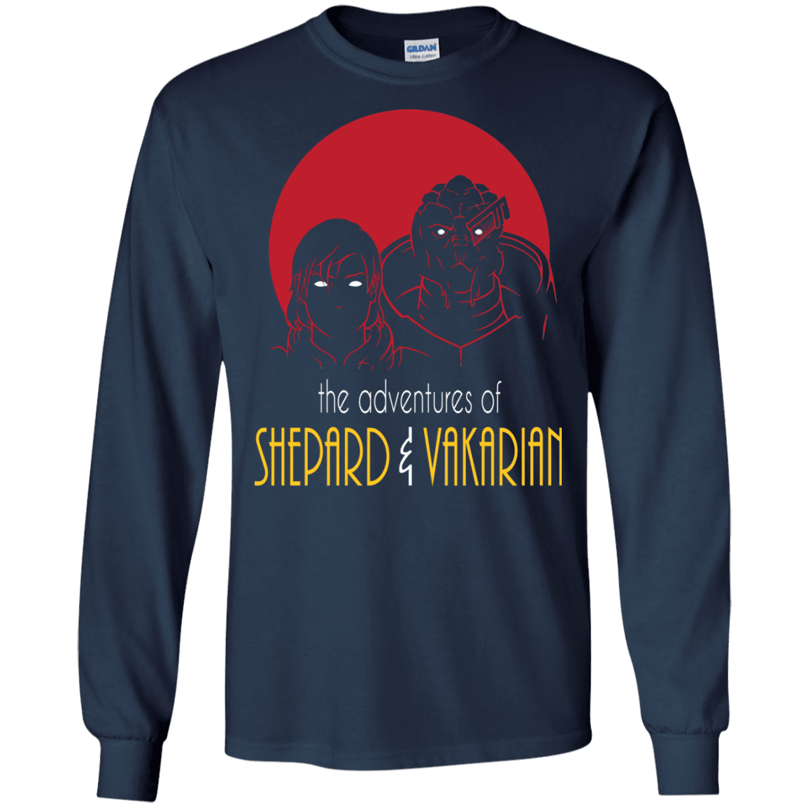 T-Shirts Navy / S Adventures of Femshep & Vakarian Men's Long Sleeve T-Shirt