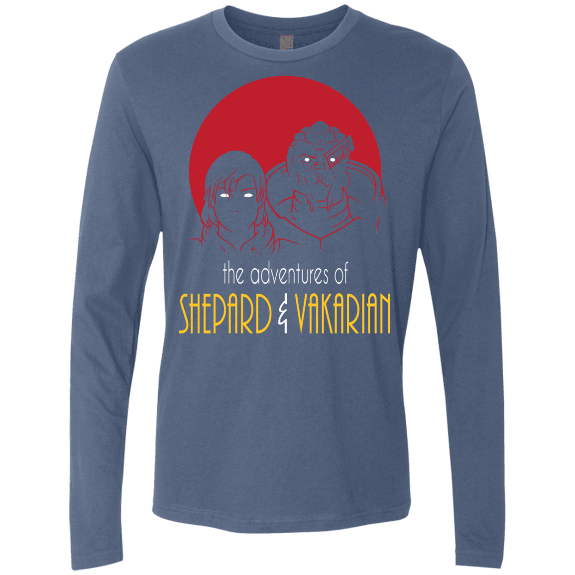 T-Shirts Indigo / S Adventures of Femshep & Vakarian Men's Premium Long Sleeve