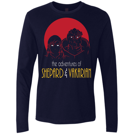 T-Shirts Midnight Navy / S Adventures of Femshep & Vakarian Men's Premium Long Sleeve