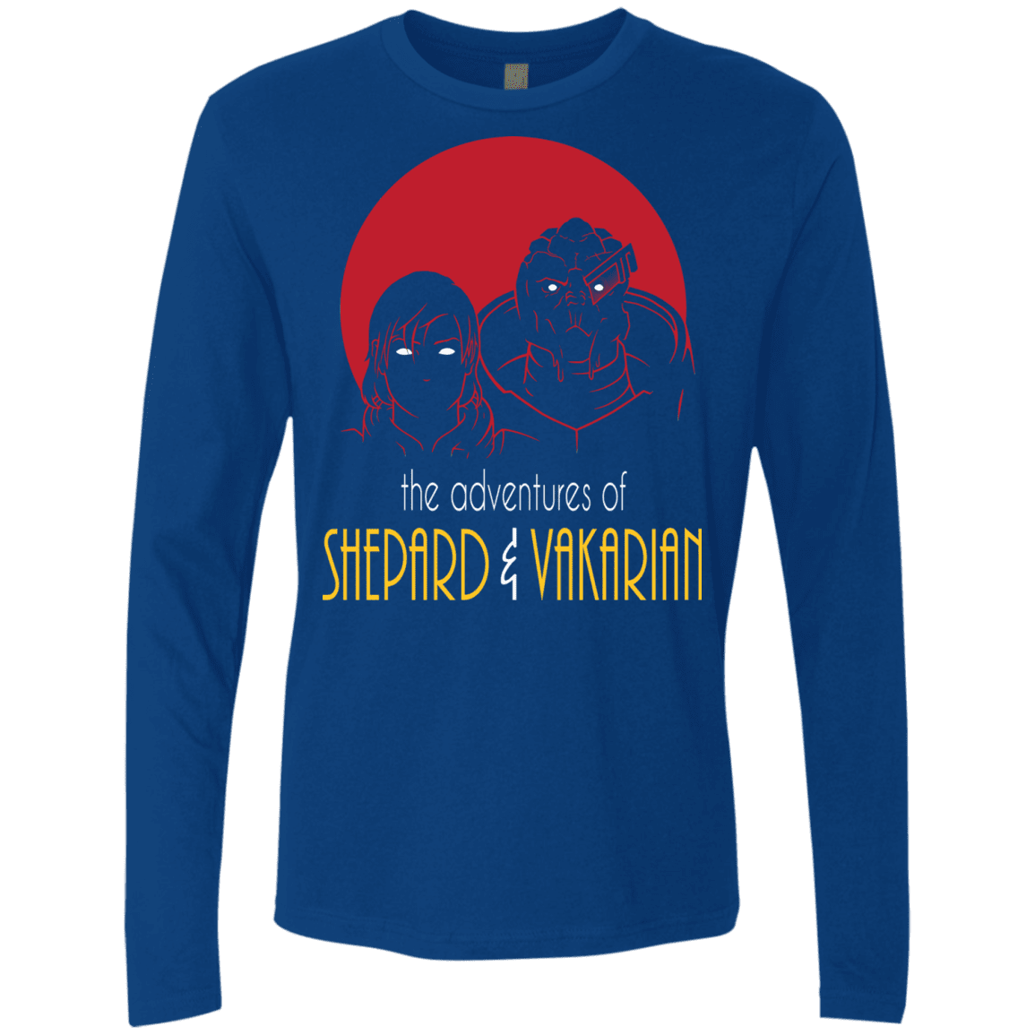 T-Shirts Royal / S Adventures of Femshep & Vakarian Men's Premium Long Sleeve