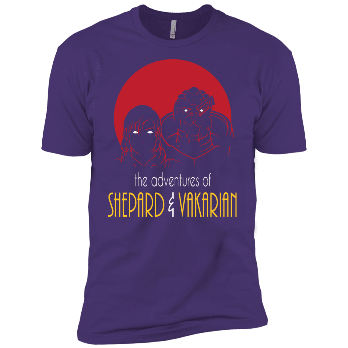 T-Shirts Purple Rush/ / X-Small Adventures of Femshep & Vakarian Men's Premium T-Shirt