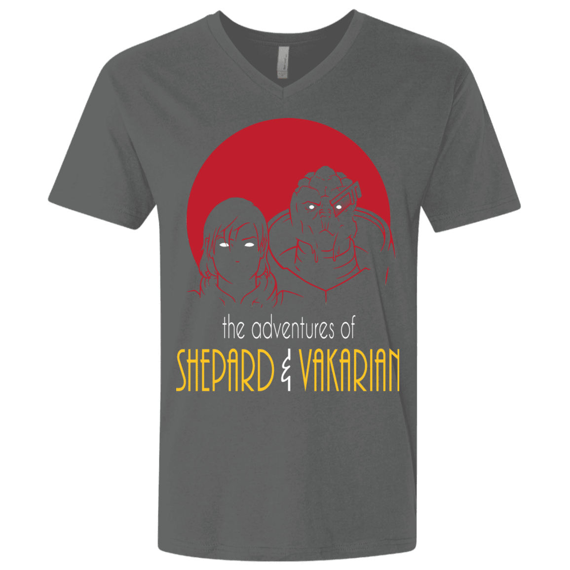 T-Shirts Heavy Metal / X-Small Adventures of Femshep & Vakarian Men's Premium V-Neck