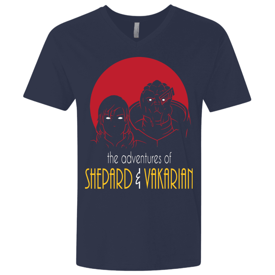 T-Shirts Midnight Navy / X-Small Adventures of Femshep & Vakarian Men's Premium V-Neck