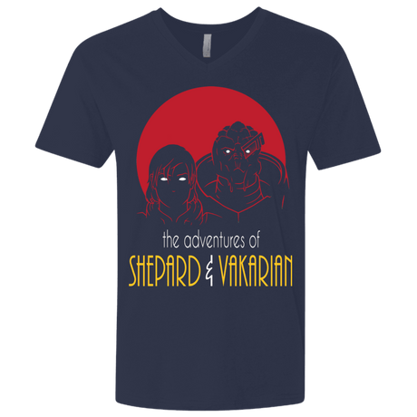 T-Shirts Midnight Navy / X-Small Adventures of Femshep & Vakarian Men's Premium V-Neck