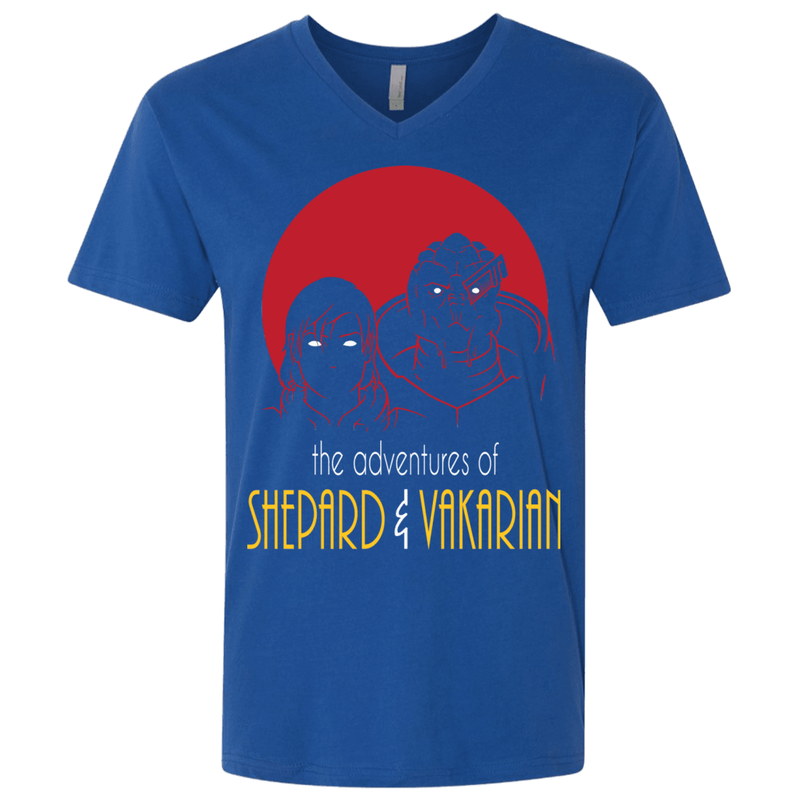 T-Shirts Royal / X-Small Adventures of Femshep & Vakarian Men's Premium V-Neck