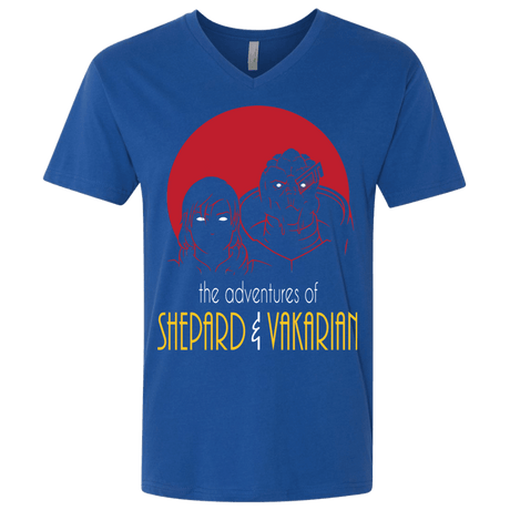 T-Shirts Royal / X-Small Adventures of Femshep & Vakarian Men's Premium V-Neck