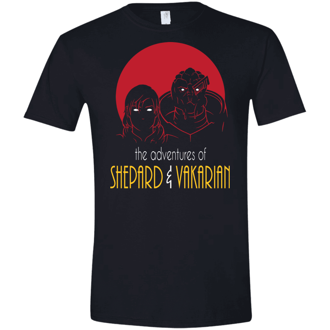 T-Shirts Black / X-Small Adventures of Femshep & Vakarian Men's Semi-Fitted Softstyle