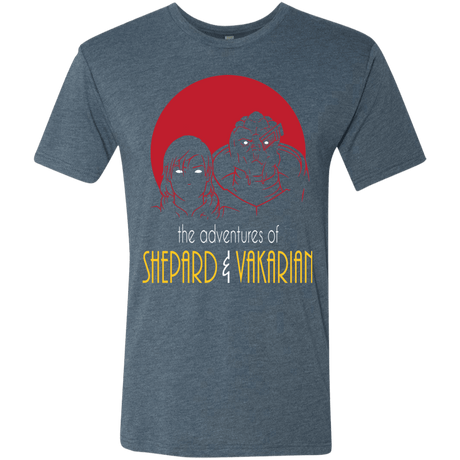 T-Shirts Indigo / S Adventures of Femshep & Vakarian Men's Triblend T-Shirt