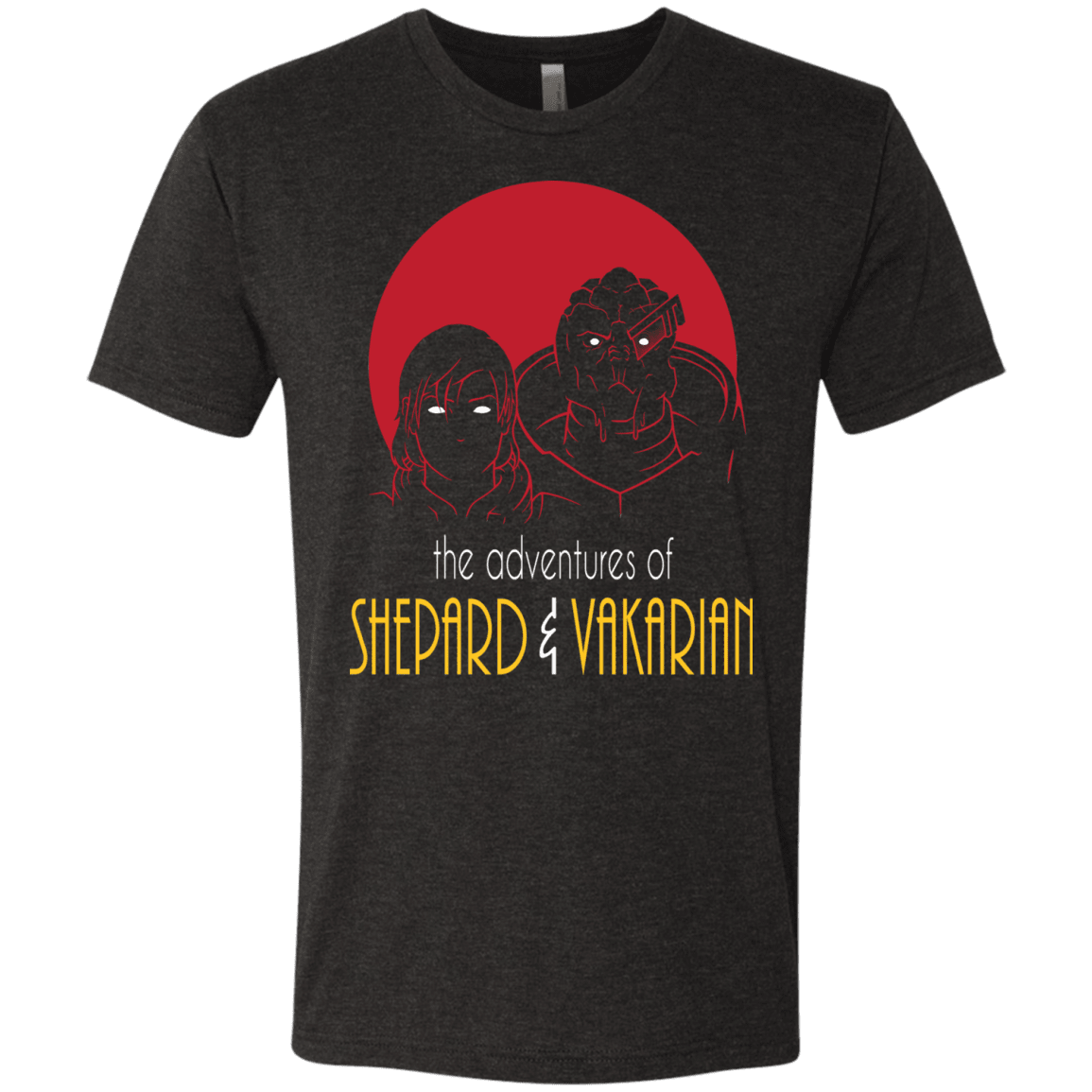 T-Shirts Vintage Black / S Adventures of Femshep & Vakarian Men's Triblend T-Shirt