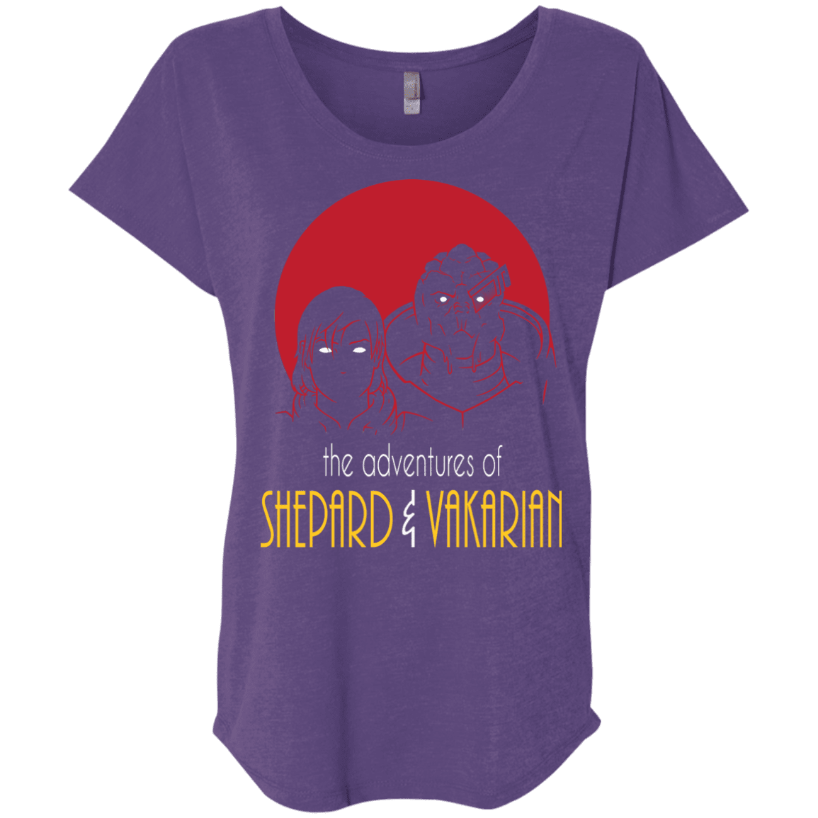 T-Shirts Purple Rush / X-Small Adventures of Femshep & Vakarian Triblend Dolman Sleeve