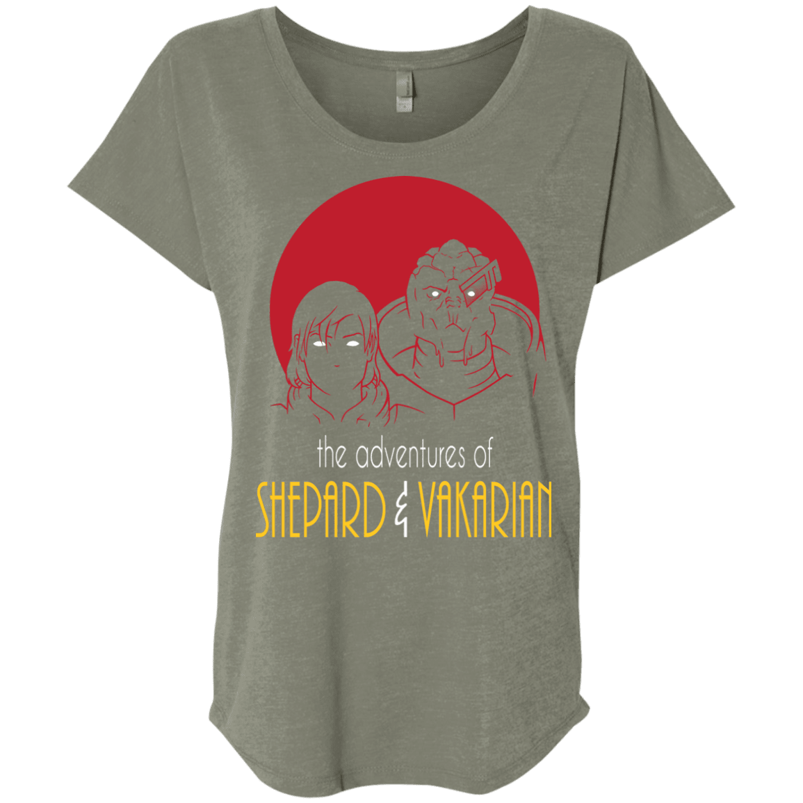 T-Shirts Venetian Grey / X-Small Adventures of Femshep & Vakarian Triblend Dolman Sleeve