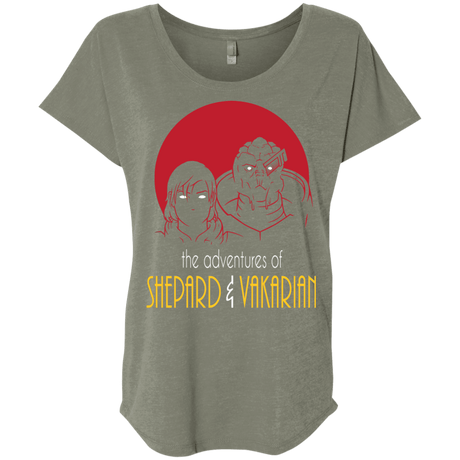 T-Shirts Venetian Grey / X-Small Adventures of Femshep & Vakarian Triblend Dolman Sleeve