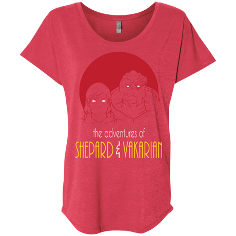 T-Shirts Vintage Red / X-Small Adventures of Femshep & Vakarian Triblend Dolman Sleeve