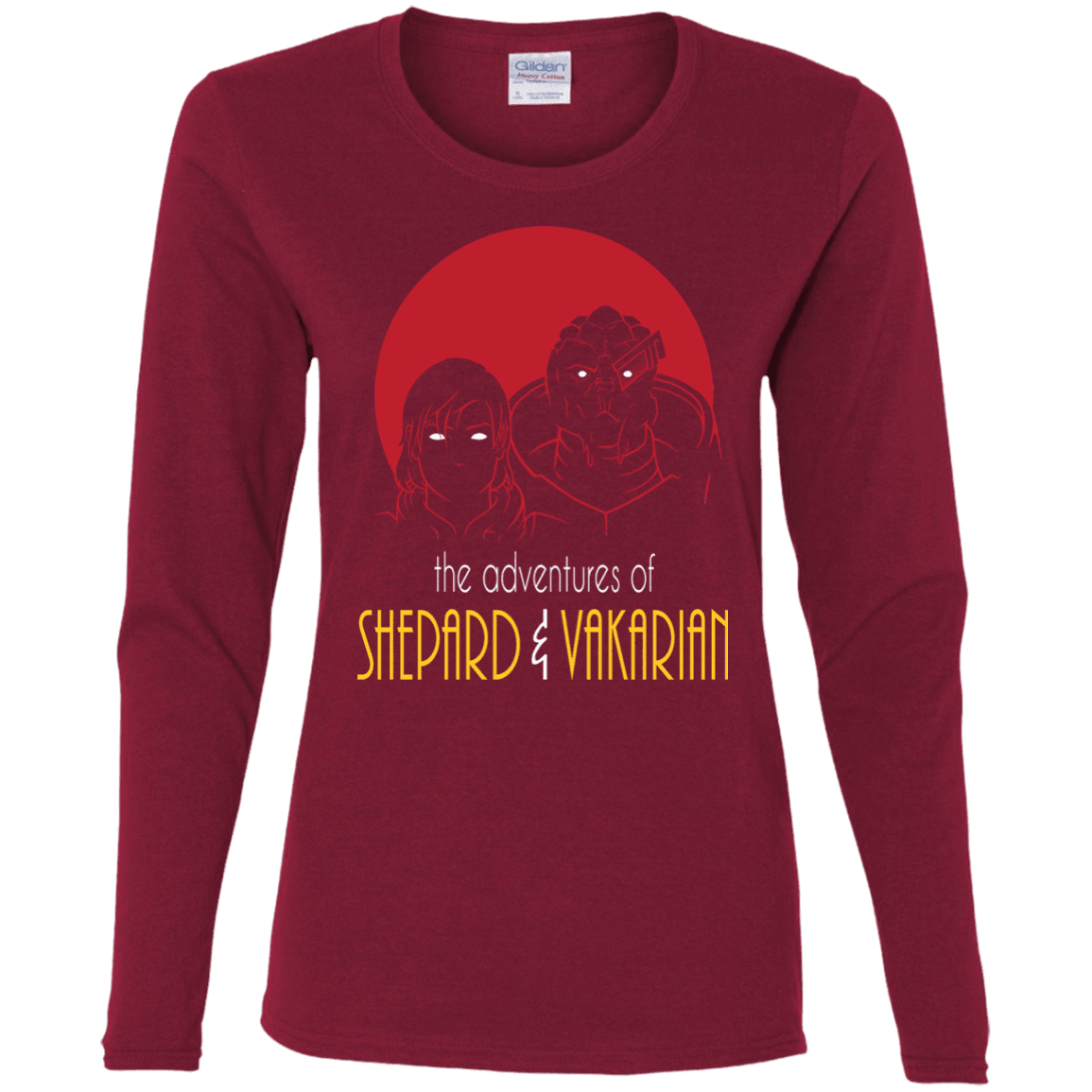 T-Shirts Cardinal / S Adventures of Femshep & Vakarian Women's Long Sleeve T-Shirt