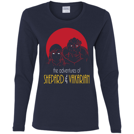 T-Shirts Navy / S Adventures of Femshep & Vakarian Women's Long Sleeve T-Shirt