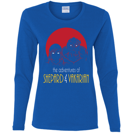 T-Shirts Royal / S Adventures of Femshep & Vakarian Women's Long Sleeve T-Shirt