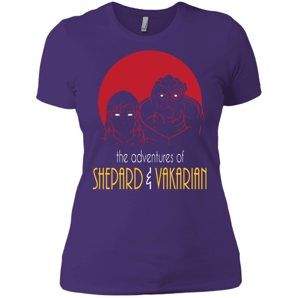 T-Shirts Purple Rush/ / X-Small Adventures of Femshep & Vakarian Women's Premium T-Shirt