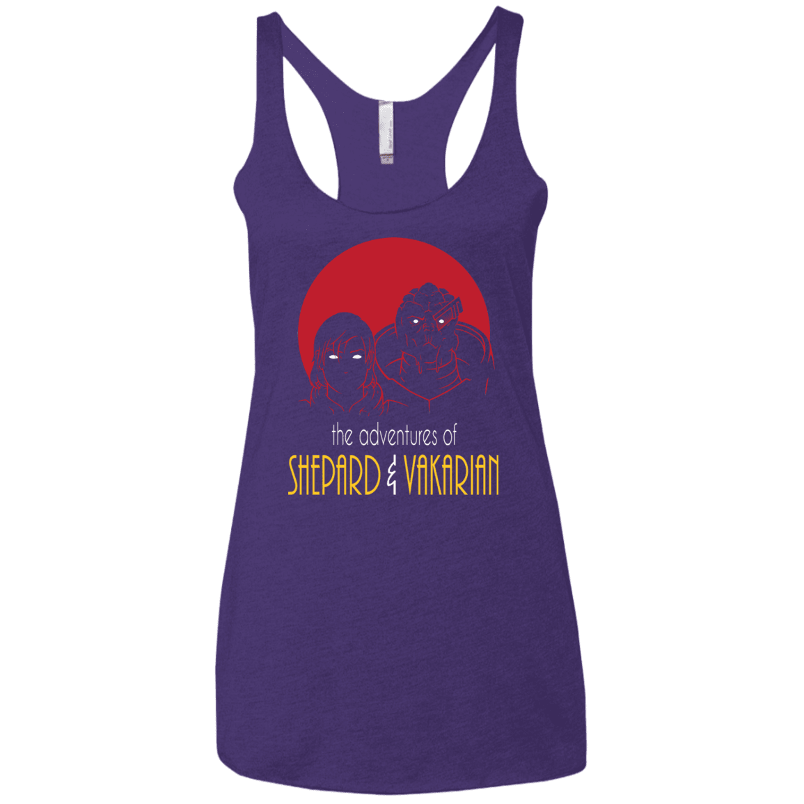 T-Shirts Purple Rush / X-Small Adventures of Femshep & Vakarian Women's Triblend Racerback Tank