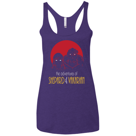 T-Shirts Purple Rush / X-Small Adventures of Femshep & Vakarian Women's Triblend Racerback Tank