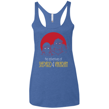 T-Shirts Vintage Royal / X-Small Adventures of Femshep & Vakarian Women's Triblend Racerback Tank