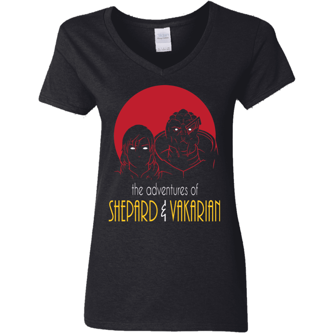 T-Shirts Black / S Adventures of Femshep & Vakarian Women's V-Neck T-Shirt