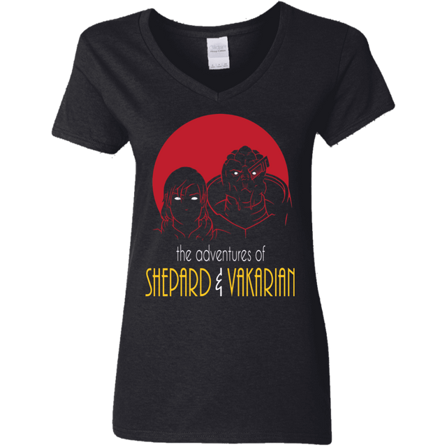 T-Shirts Black / S Adventures of Femshep & Vakarian Women's V-Neck T-Shirt