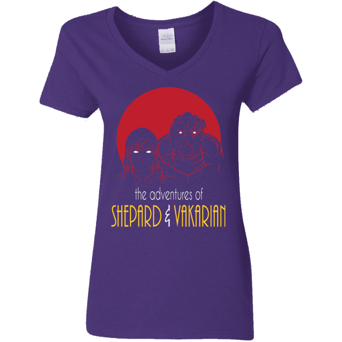 T-Shirts Purple / S Adventures of Femshep & Vakarian Women's V-Neck T-Shirt