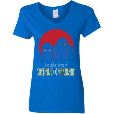 T-Shirts Royal / S Adventures of Femshep & Vakarian Women's V-Neck T-Shirt